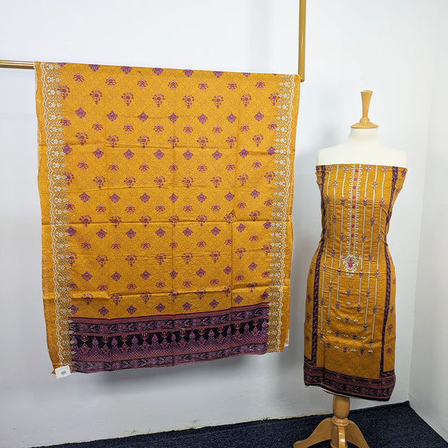 Fancy Embroidered + Digital Printed Lawn