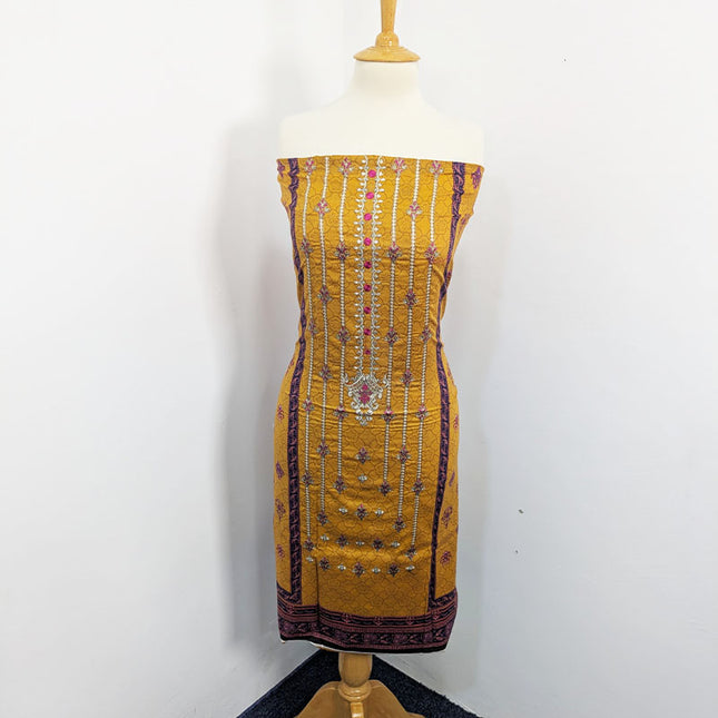 Fancy Embroidered + Digital Printed Lawn