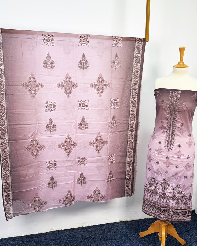 Fancy Printed Lawn With Embroidered Work