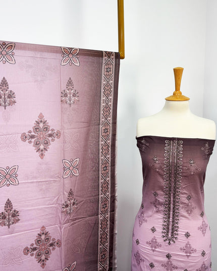 Fancy Printed Lawn With Embroidered Work