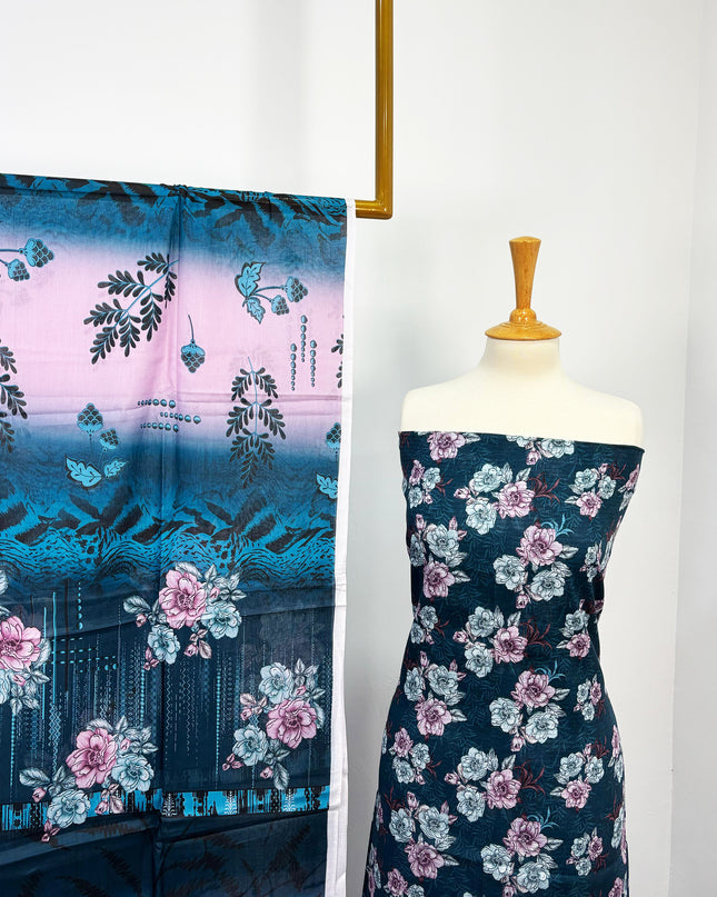 Fancy Digital Printed Lawn All Over 3piece Unstitched