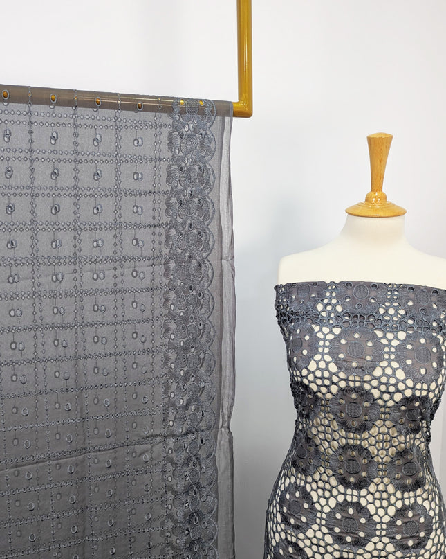Fancy Embroidered Lawn With Full Jaal Chikankari Work And Chiffon Dupatta