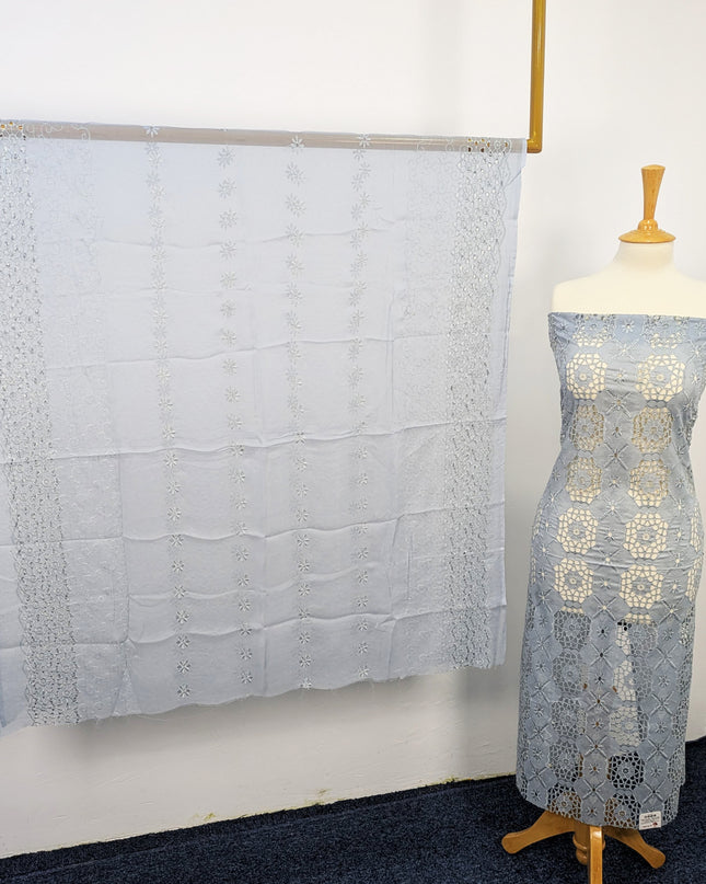 Fancy Embroidered Lawn With Full Jaal Chikankari Work And Chiffon Dupatta