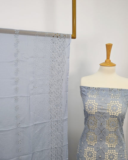 Fancy Embroidered Lawn With Full Jaal Chikankari Work And Chiffon Dupatta