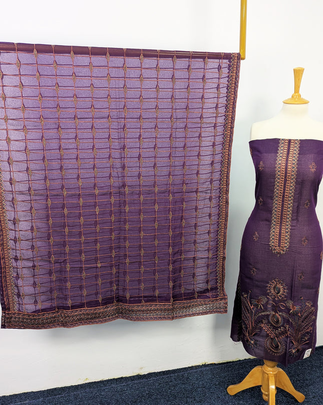 Fancy Embroidered Lawn With Chiffon Dupatta