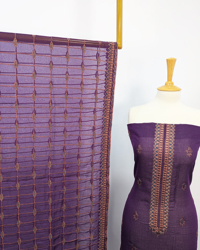 Fancy Embroidered Lawn With Chiffon Dupatta