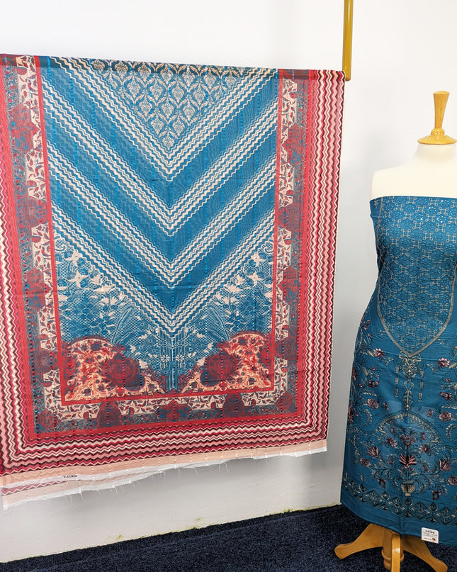 Fancy Embroidered Digital  Lawn Unstitched