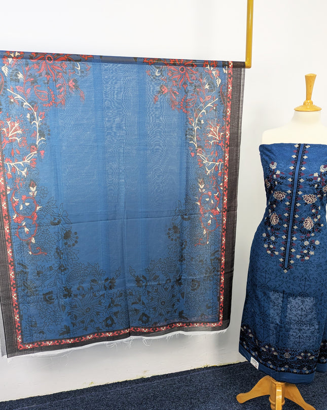 Fancy Embroidered Digital Lawn With  Tarkashi and Shadow Work