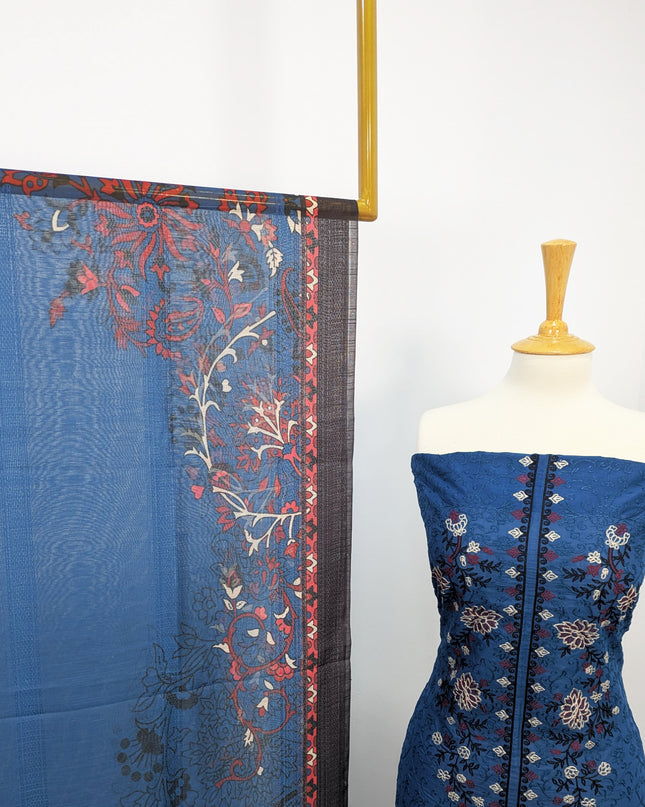 Fancy Embroidered Digital Lawn With  Tarkashi and Shadow Work