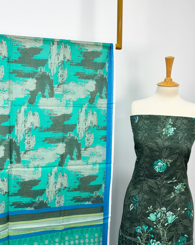 Fancy Digital Printed Lawn All Over 3piece Unstitched