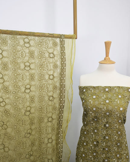 Fancy Lawn With 3D Net Work & Net Dupatta