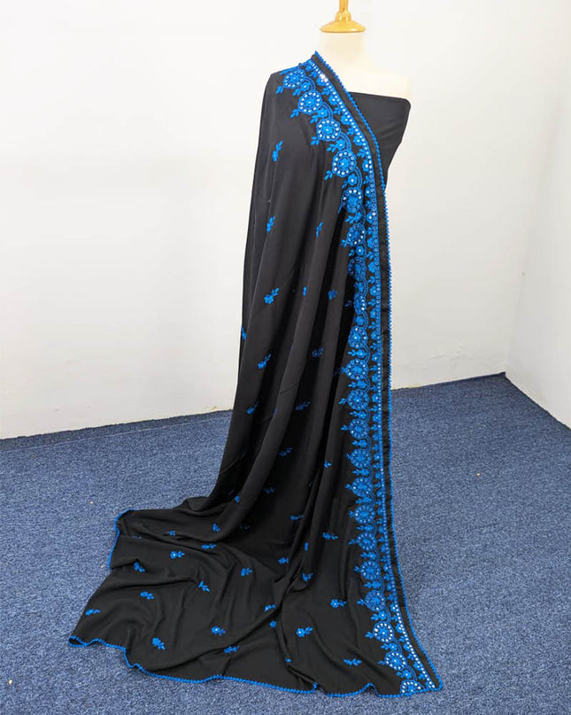 Handmade Embroidered + Paka Shesha Work Shawl