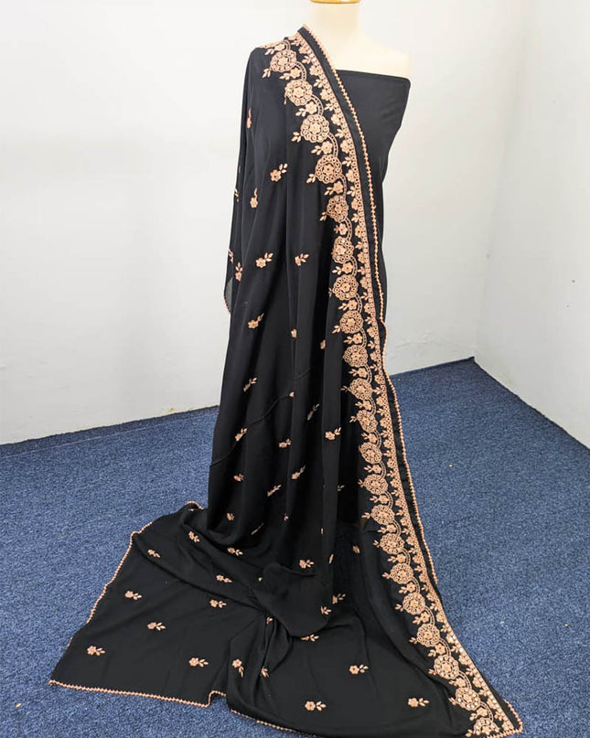 Handmade Embroidered + Paka Shesha Work Shawl