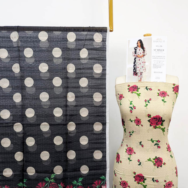 Lawn with Digital Printed Work 3Pc Unstitched