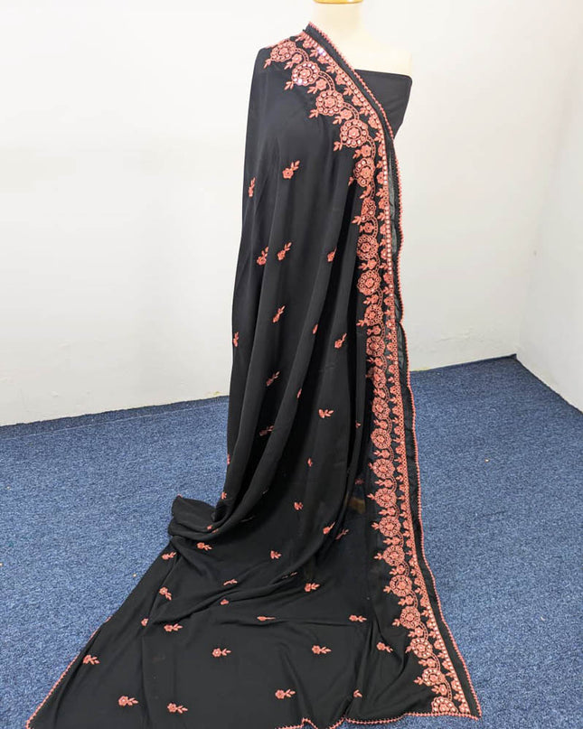 Handmade Embroidered + Paka Shesha Work Shawl