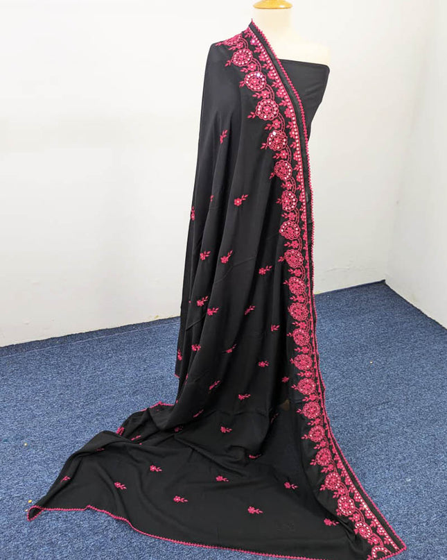 Handmade Embroidered + Paka Shesha Work Shawl