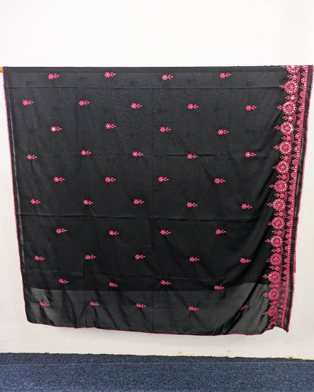 Handmade Embroidered + Paka Shesha Work Shawl