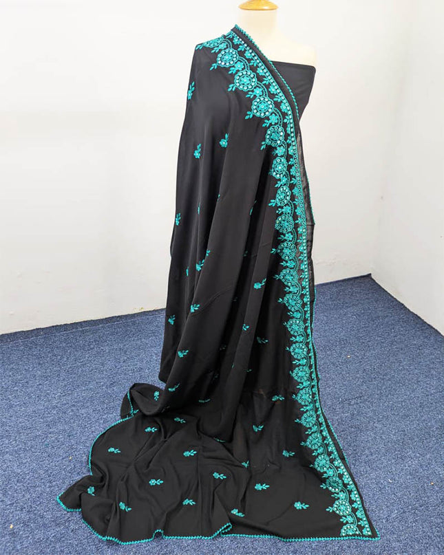 Handmade Embroidered + Paka Shesha Work Shawl