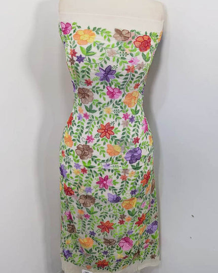 Handmade Pure China Crinkle with Kacha Pakka Tanka Full Jaal Work (Dyeable)