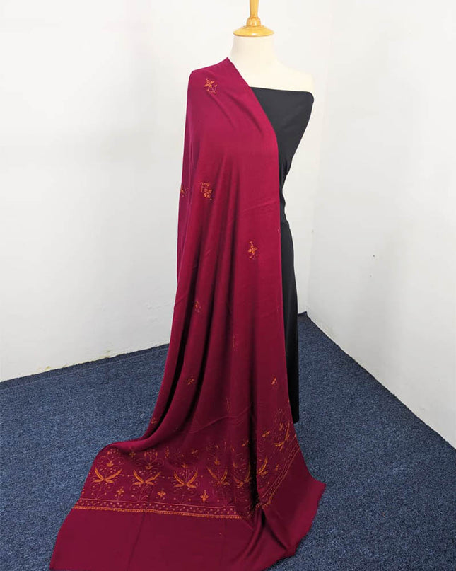 Fancy Embroidered Wool Shawl