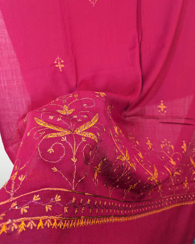 Fancy Embroidered Wool Shawl