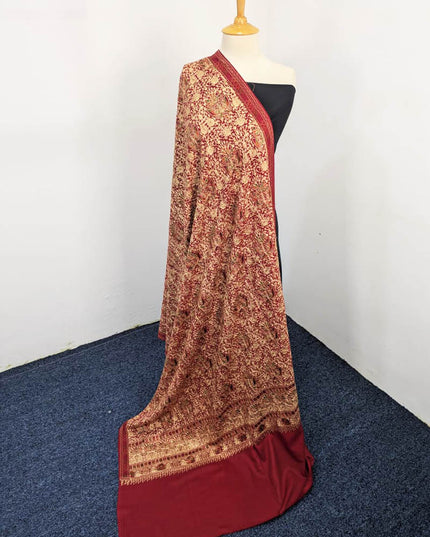 Fancy Pashmina With Full Jaal Embroidered Tilla Work Bridal Shawl