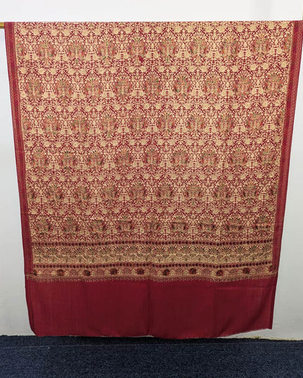 Fancy Pashmina With Full Jaal Embroidered Tilla Work Bridal Shawl