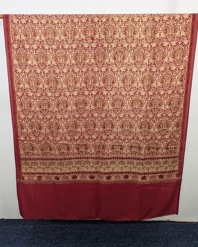 Fancy Pashmina With Full Jaal Embroidered Tilla Work Bridal Shawl