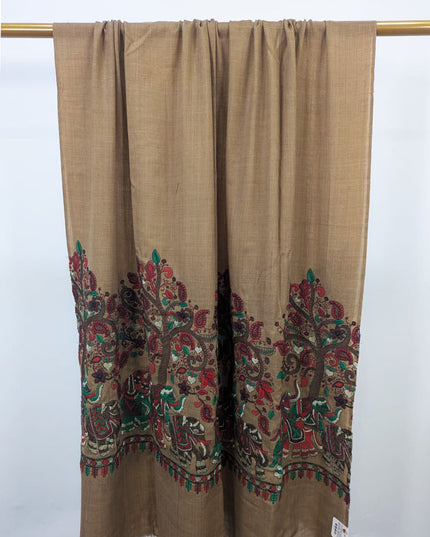 Fancy Multi Colour Embroidered Wool Shawl