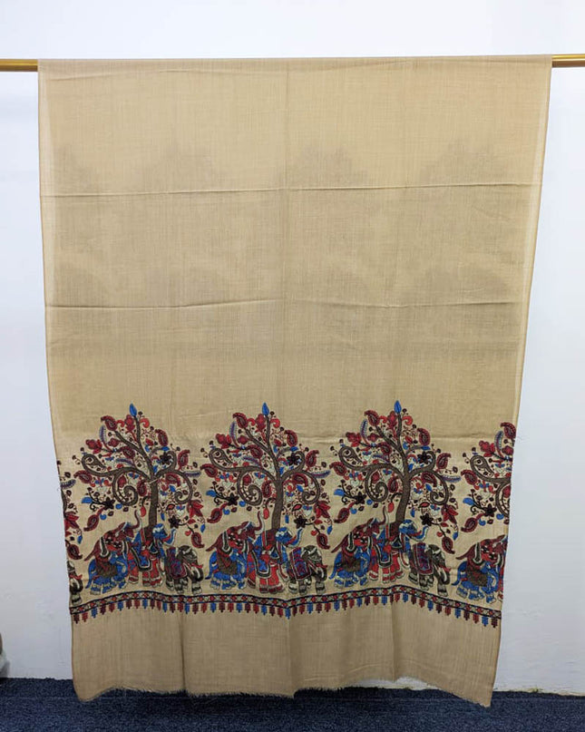 Fancy Multi Colour Embroidered Wool Shawl