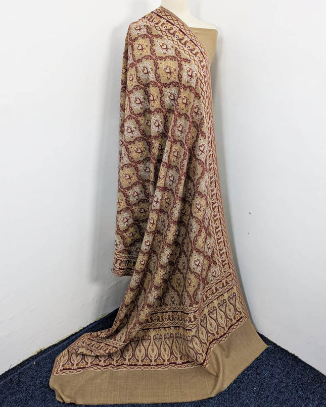 Fine Jaycard Work Wool Shawl (Ready To Wear)