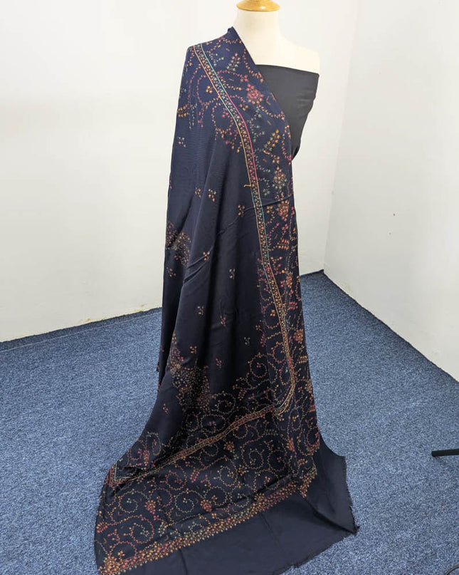 Fancy Embroidered Wool Shawl
