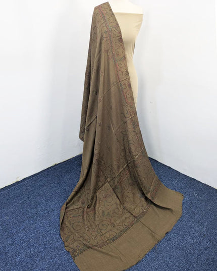 Embroidered Block Print Pashmina Shawl ( Ready To Wear )