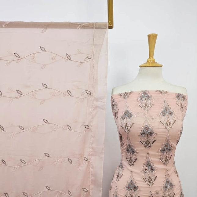 Fancy Embroidered Crinkle Chiffon 2PC Unstitched