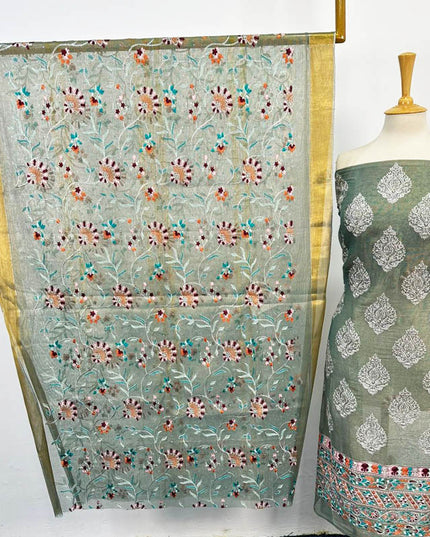 Fancy Masuri with Full Jaal Pearls Work Dupatta 2PC Unstitched