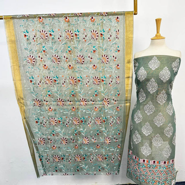 Fancy Masuri with Full Jaal Pearls Work Dupatta 2PC Unstitched