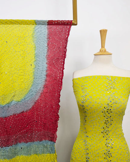 Pure China Crinkle with Chunnri Mukesh Work 2PC Unstitched