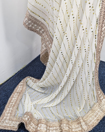Handmade Indian 60 Gram Fabric With Indian Mukesh + Gotta Work