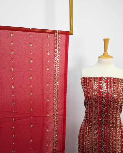 Fancy Embroidered Sitara Work Chiffon  2 pc Unstitched