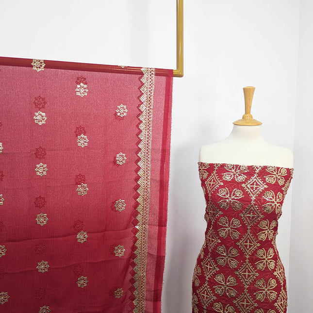 Fancy Embroidered Sitara Work Chiffon  2 pc Unstitched