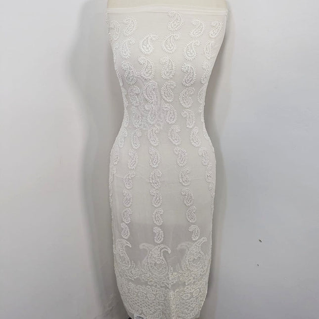 Luxury Pure China Crinkle with Chikankari Work Frock 2PC (Dyeable)