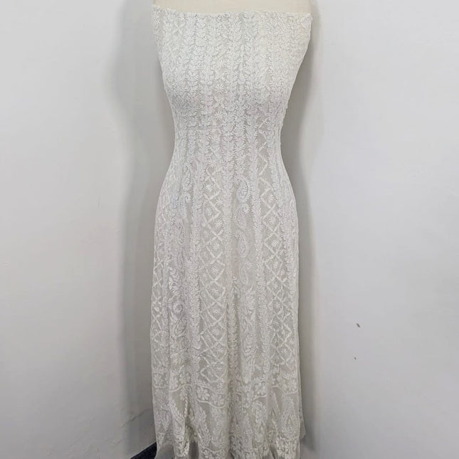 Premium Pure China Crinkle with Chikankari Work Frock 2PC (Dyeable in All Colors)