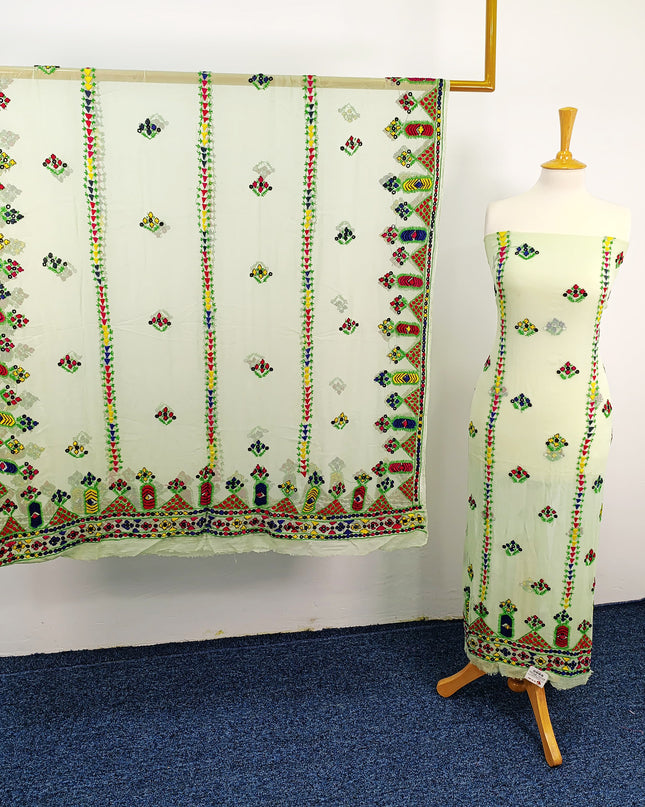 Embroidered China Crinkle with Gullasitta work