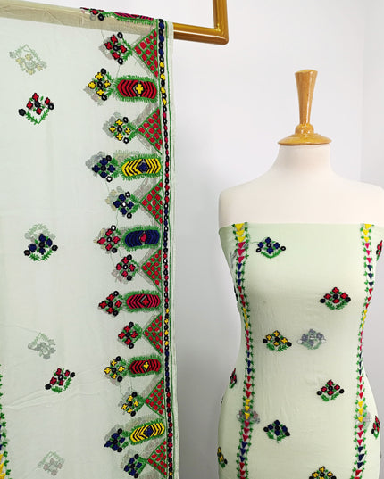 Embroidered China Crinkle with Gullasitta work