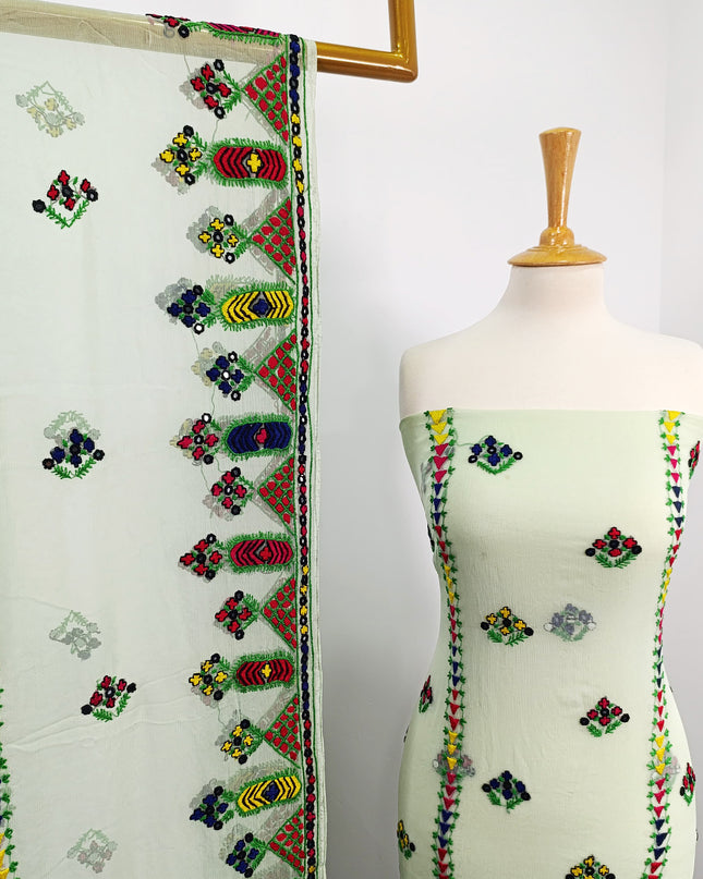 Embroidered China Crinkle with Gullasitta work