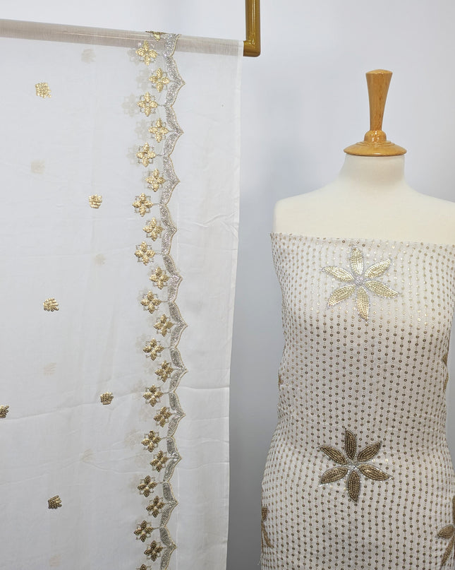 Fancy Chiffon with Embroidered Sitara  Work