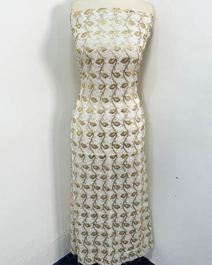 Bamber Chiffon with Front Back Full Jaal Sitara Work (Dyeable in All Colors)