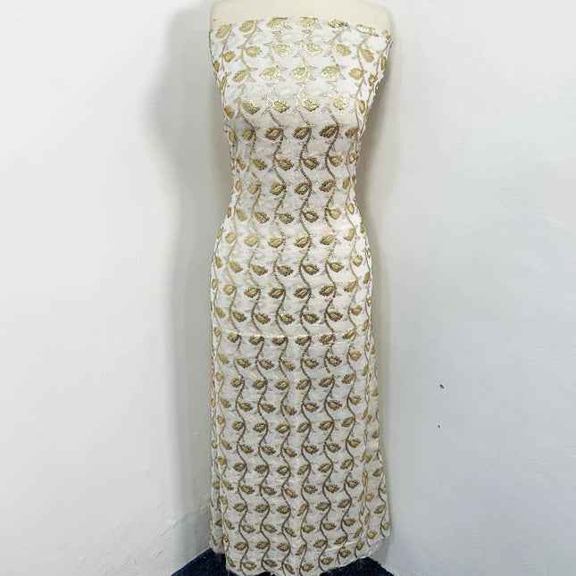 Bamber Chiffon with Front Back Full Jaal Sitara Work (Dyeable in All Colors)