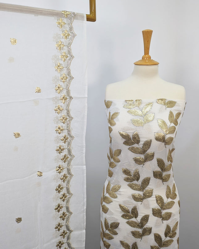 Fancy Chiffon with Embroidered Sitara  Work