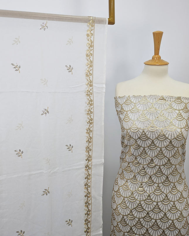 Fancy Chiffon with Embroidered Sitara  Work